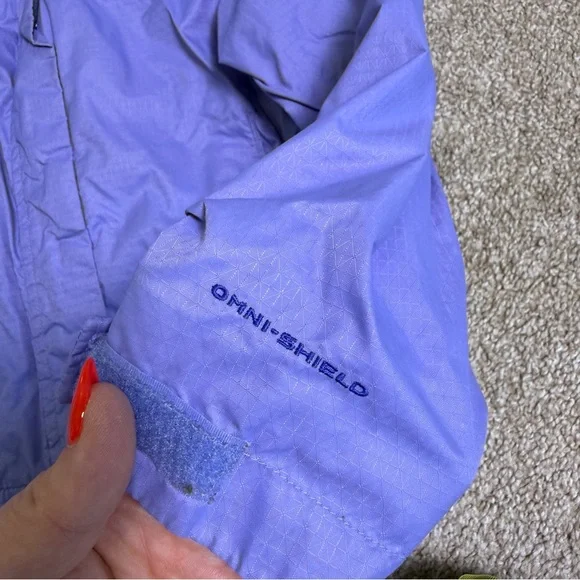 Columbia Girl Purple Lavender Windbreaker Omni-Shield Lightweight Hooded Jacket - Picture 2 of 6